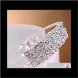 Bracelets Drop Delivery 2021 Arrival Handmade Full Crystal Bling Buckle Bangle Wedding Bracelet Korea Style Fashion Jewelry For Women Wngqx