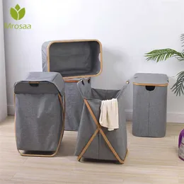 Folding Tvättkorgar Hem Arrangör Kollapsibel Dirty Kläder Förvaring Korg Vattentät Large Laundry Hamper Bag Container 211112