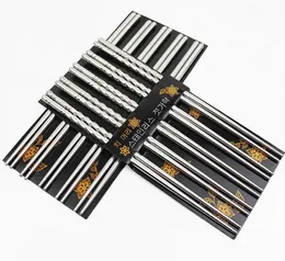 Wholesale 500 Pairs Chinese Style Stainless Steel Chopsticks Thread Stylish Non-slip Design Chop Sticks Environment Hollow SN5416