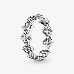 100% 925 Sterling Silver Openwork Rose Petals Band Ring För Kvinnor Bröllop Förlovning Ringar Mode Smycken