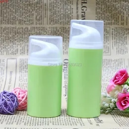 Makeup Tools Green Essence Pump Bottle White Head Plastic Airless Bottles For Lotion Shampoo Bath Cosmetic Packaging 100 pcs lothi281V