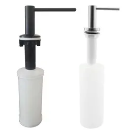 Liquid Soap Dispenser 300 ml Kitchen Sink Black ABS DENGENT Lotion Dispensers 304 Rostfritt stålhuvud