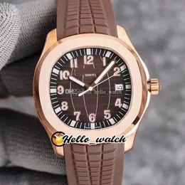 V7 40mm Sport 5167R-001 5167 324 S C Automatic Mens Watch Rose Gold Brown Texture Dial Rubber Strap Watches Hello_Watch HWPP G25A (5)
