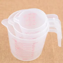 250/500/1000ml High Quality Plastic Measuring Cup Tools Clear Scale Show Transparent Mug Handle Pour Spout 3 sizes RH1697