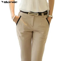 Office Work Wear Suit Spodnie Kobiety Wysoka Talia Skinny Slim Formalne Ołówek Spodnie Kobiet Spodnie Dna Pantalon Mujer 210519