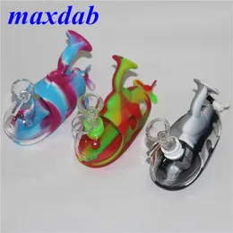 Submarine Silicone Water Bong Removable hookah bongs with glass bowl silicon dab rig for smoke unbreakable rigs