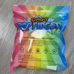 Rainbow Push Pop Fidgety It Packing Tome Påsar OMG Amazon Combination Package Bag Packaging 20,5*24,5 cm