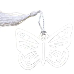 Bookmark Pollow Butterfly Bookmarks Metal с мини-поздравительными открытками Tassels Kawaii Канцтовары Подвеска Подарки Свадьба Форс-12 шт.