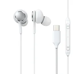 Przenośne przewodowe słuchawki typu C słuchawki douszne stereo z mikrofonem do słuchawek Samsung S10 S20 Plus S21 Ultra USB-C