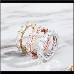 Band Drop Leverans 2021 Cubic Zirconia Diamond 18K guldpläterade insta staplable ringar mode smycken för män och kvinnor ITSOO