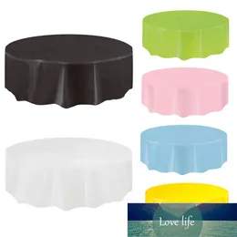 PEVA Disposable Plain Satin Tablecloth Solid Color Plastic Round Table Covers Able Cloth For Home Decor 84inch Factory price expert design Quality Latest Style