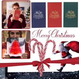 بطاقات المعايدة عيد الميلاد الخيال بطاقة ثلاثية الأبعاد 3D شجرة هدية اليدوية شكرا لك