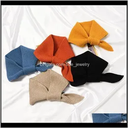 Wraps Hüte, Schals Handschuhe Fashion Aessorieswoolen Knit Bow Cross Solid Schal Elastic Warm Korean Winter Female Triangular Scarve Soft Fals