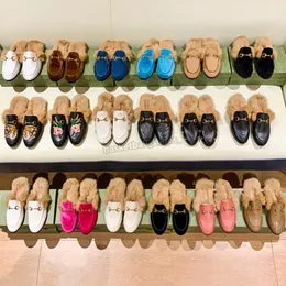 Lüks Tasarımcı Kadınlar Erkekler için Terlik Düz loafer'lar Kürk Muller Ayakkabı Çiçek Yılan Katır Moda Açık Bayanlar Sandalet Boyutu 34-44