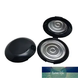 Packing Bottles 10G Powder Compact Bright Black Makeup Pressed Case Round Cosmetic Blusher Box with Mirror 25pcs