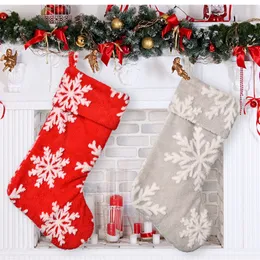 Jul Navidad Stocking Sacks Santa Xmas strumpor Lyxig Blank present Heminredning Plush Snowflake Stocks