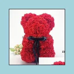 Favor Event Festive Party Supplies Home Gardenrose Teddy Day 25cm Flower Bear Artificial Christmas for Women Valentines Gift Sea Ship HWF9