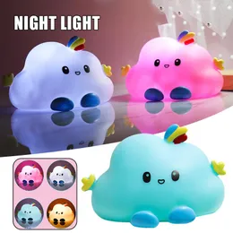 Nattljus Super Cute Cloud Led Light Creative Bedside Lampa Personlig Skrivbord Ornament för Hem Vardagsrum Sovrum