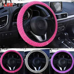 Leepee Soft Wart Plush Covers Covers Care Steering Wheel Cover Pearl Velvet Car Decoration Winter Warm Universal Carstyling 4 Colors J220808