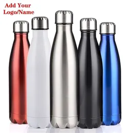 Nome personalizzato GRATUITO in acciaio inox Acciaio inossidabile Boccetta con bottiglia di acqua isolata Sport termici Chilly Cola Travel Mug Thermo Regali 210913