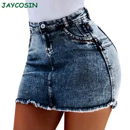 Spódnice jaycosin ubrania kobiety solidne ołówek z kieszeniami 2021 Moda dżinsowa spódnica plus size mini spódnica kobieta wiosna lato 1226
