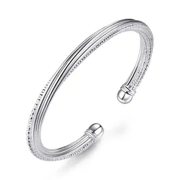 Bangle Silver Plated Armband Bangles Twisted Lines Armband Korean For Women Jewelry Pulseiras Femme CF13