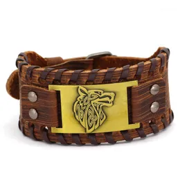 Bransoletka Viking Norse Wolf - Nordic z celtycką pogańską bransoletką biżuterii