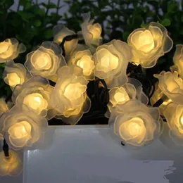 Sollampor Ljus LED Rose Outdoor Vattentät Garden Courtyard Staket Korridorfönster Julgransdekoration Belysningssträngljus