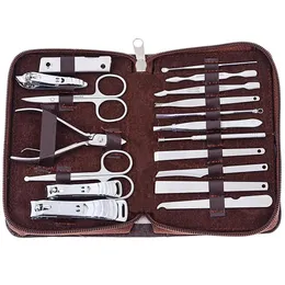 Y.f.m® 18 pcs unha clipper definido manicure pedicure ferramentas kit toenails cortador barba tesoura cutícula