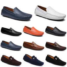 Leathers Doudou Men Shadual Driving Shoes Trean-Sole Sole Light Tan Blacks Navys Whites Blues Silvers Yellows Grays Footwear All-Match Lazy Cross-Crossders Gai