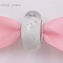 DIY Charm Armband Smycken Pandora Murano Spacer för armband gör Bangle Vit Fizzle Crystal Bead för Kvinnor Män Födelsedaggåvor Bröllopsfest 791617cz