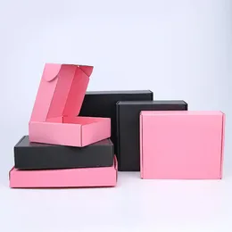 Carta da regalo 5 pezzi / 10 pezzi / scatola rosa nera Carta ondulata a 3 strati Festa Confezione da imballaggio Supporto per cartone Dimensioni personalizzate e LOGO stampato
