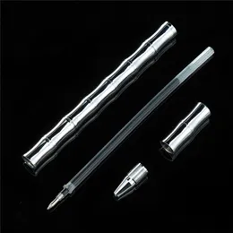 Refillable Rolling Ball Gel Pens Metal Signature Ballpoint Długopis Czarny atrament Fine Point School Supplies KDJK2112