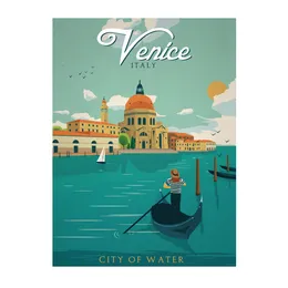 Venice Italy Vintage Travel Poster Painting Home Decor Framed Or Unframed Photopaper Material