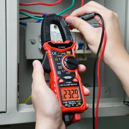 Tång Ammeter 600A Auto Range Digital Clamp Meter Multimeter AC DC NCV Voltmeter 6000 räkningar T RMS HT206D OHM Hz kapacitans