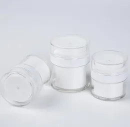15 30gの白いシンプルなエアレス化粧品瓶ボトル50gアクリル真空クリームジャー化粧品ポンプ容器SN5473