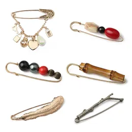 Pins, Brooches Fashion Beaded Bamboo Brooch Creative Pin For Shirt Coat Broche Spilla