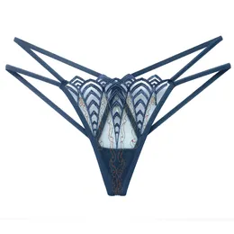 Women Sexy Thongs Embroidery Panties Hollow Girls Transparent Mash Fashion Bikini G-Strings for Female Nightwear Panty