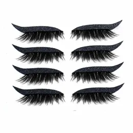 Falska ögonfransar Eyelash Eyeliner klistermärken Reusable Eyelid Instant Outline Makeup Easy Quick