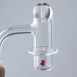 Halo Regular Weld Beveled Edge Smoke Blender Quartz Banger Nails With Glass Beads And Insert Bowl & Ruby Pearl