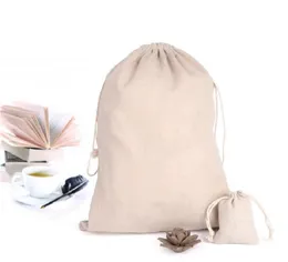 2021 Jewelry Linen Drawstring Pouch 8x10cm 9x12cm 10x15cm 13x17cm 15x20cm 20x30cm Party Candy Favor Sack Cotton Gift Packaging Bag Sack