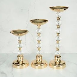 Party Decoration Gold Metal Flower Stand Designed Pots Wedding Floral Arrangement Tabell mittpunkt