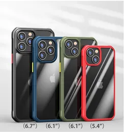 Capa de plástico rígido mobiltelefon fodral äpple iphone13 11pro max 12 mini casos coque anti-queda caso claro para iphone 13 pro