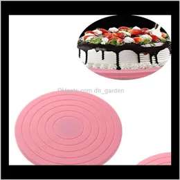 Bakeware Cucina, Sala da pranzo Bar Giardino domestico Consegna a goccia 2021 Piatto girevole in plastica Rotante Rotondo Decorazione Tavolo Piatto da cucina Strumento di cottura fai da te