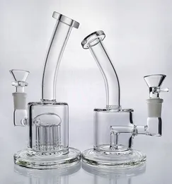 glass bong beaker bongs Cylinder Glass Water Bong Perc Bong 8 Arms Tree Percolator Bubbler 7'' Straight Tube Waterpipe Straight Tube Water Pipes