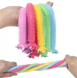 Fidget Zabawki Sensory Toy Makaron Rope TPR Stres reliever Unicorn Malala Le Decompression Pull Ropes Lęk Relief Dla Dzieci Funny FY2630
