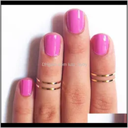 Women Midi Urban Gold Stack Plain Cute Over Knuckle Nail Hecrons Gift Wjrtr Rings 4lmax