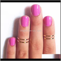 Kobiety Midi Urban Gold Stack Plain Aread nad Knuckle Nail świąteczny prezent Wjrtr Pierścienie 4lmax