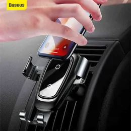 Baseus Qi Bezprzewodowa ładowarka do I Samsung Huawei Air Vent Mount Phone Holder Stand Stand Car Accesori