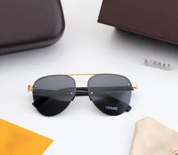 2021 nouveau design lunettes de soleil luxe mode lunettes hommes femmes pilote UV400 lunettes classique pilote lunettes de soleil cadre en métal lentille en verre avec étui 6647